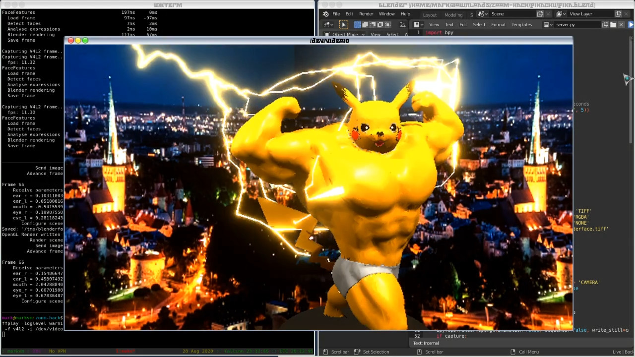 Realtime webcam CGI / AR with Blender + dlib+ OpenCV - Hackology